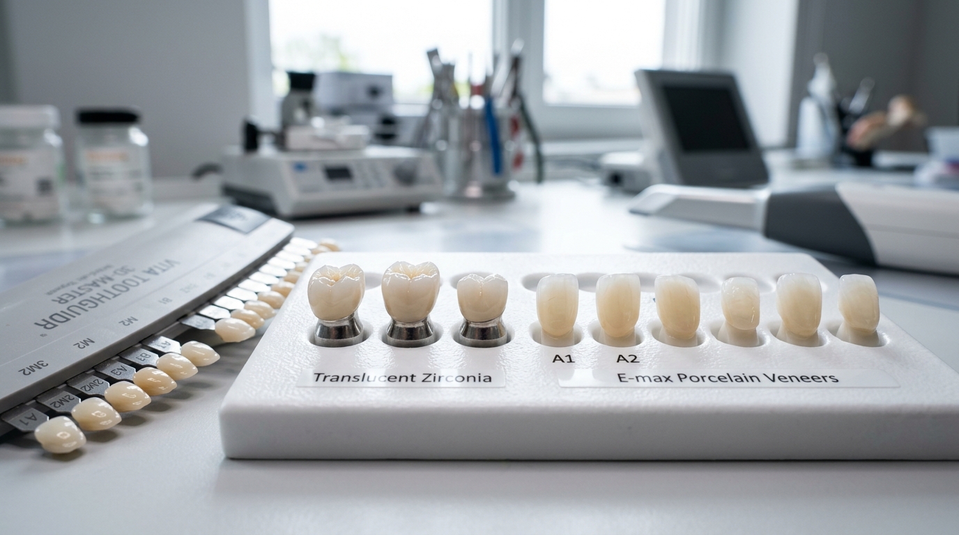 Trabzon zirkonyum kaplama ve E-Max porselen lamina diş estetiği karşılaştırması - ARB Dental Trabzon